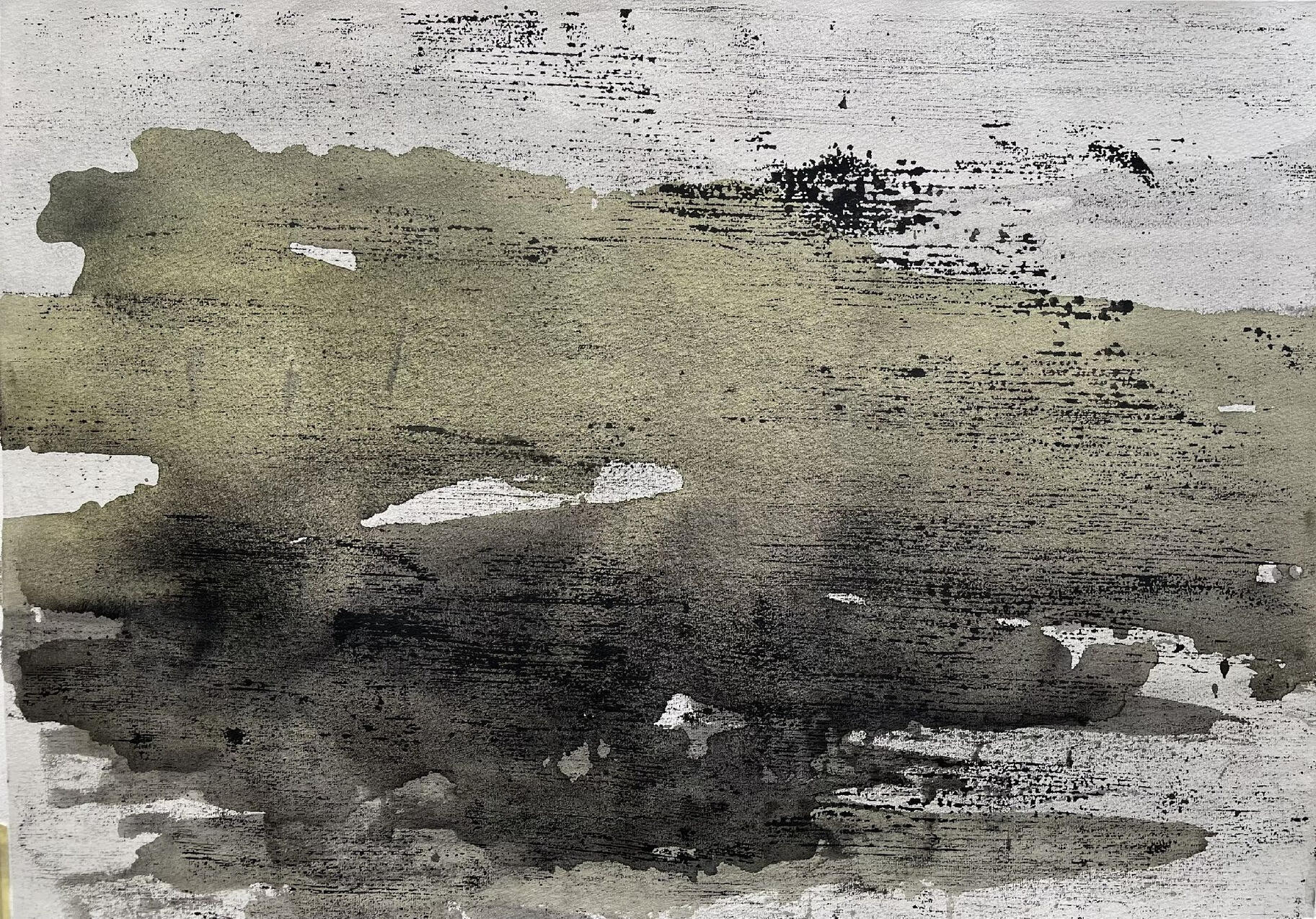 Nimeta 2026 akvarell, süsi paberil 45,3 × 64,7 cm